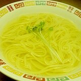 スパゲティ麺で塩ラーメン